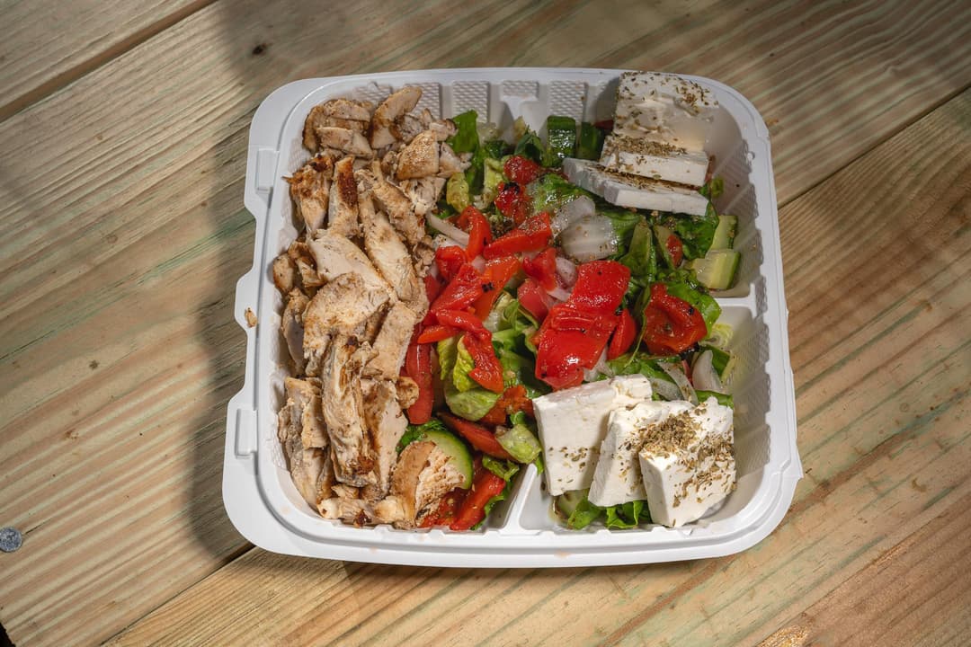 Greek Salad with Chicken Shawarma